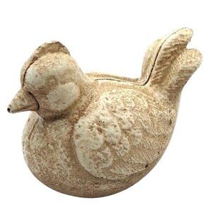 Rustic Distressed White Cast Iron Bird Figurine Indoor Outdoor HomArt China
